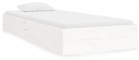 820068 vidaXL Cadru de pat single, alb, 90x190 cm, lemn masiv