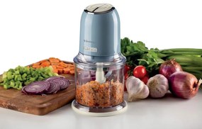 Tocator alimente Ariete VINTAGE 0438/05, 400W, 600 ml, 2 viteze, Otel inoxidabil, Albastru