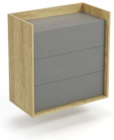Comoda modulară Mobius S3 natur/gri - H83