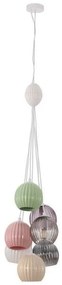 Lustra cu 7 pendule, Ceramica, Sticla, Multicolor, MELINE