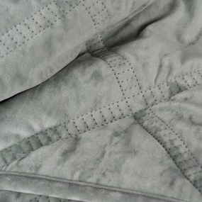 Cuvertură verde prăfuit matlasată din catifea 230x260 cm – Ixia
