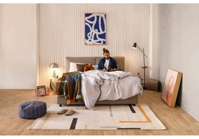 Pat matrimonial taupe tapițat cu spațiu de depozitare cu somieră 180x200 cm Myra Pillow – Bonami Selection