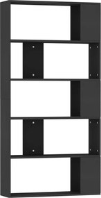 vidaXL Bibliotecă/Separator cameră negru, 80x24x159 cm, lemn prelucrat