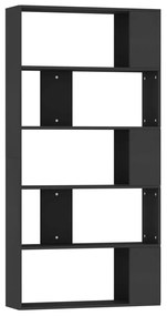 800100 vidaXL Bibliotecă/Separator cameră negru, 80x24x159 cm, lemn prelucrat