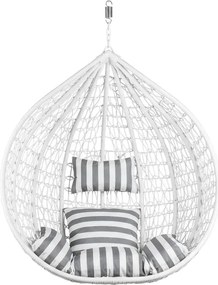 Scaun suspendat alb KOKON fara suport, perna alb-gri