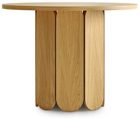 Masă dining cu aspect de lemn de stejar Woodman Soft, ø 98 cm