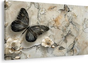 Tablou - Marmură de fundal cu fluturi (90x60 cm)