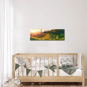 Tablou - Peisaj de vară (cu ceas) (90x30 cm)