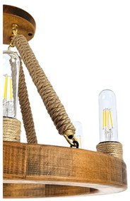 Lustra rustica fabricata manual din lemn EVIA 6L
