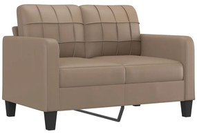 348648 vidaXL Canapea cu 2 locuri, cappuccino, 120 cm, piele ecologică