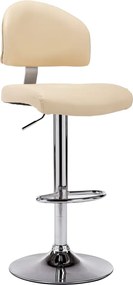 vidaXL Scaun de bar, crem, piele ecologică