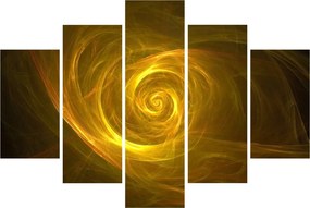 Tabloul cu spirala abstractă în galben (150x105 cm)