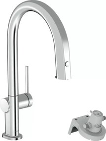 Baterie bucatarie cu dus extractibil si filtru de apa Hansgrohe Aqittura M91 210 cu 1 jet