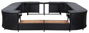 Mobilier imprejmuire spa negru 268x268x55 cm poliratan patrat 1, Negru