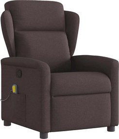 vidaXL Fotoliu de masaj rabatabil, maro închis, material textil
