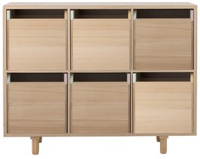 Comodă de copii în culoare naturală joasă din lemn de paulownia 25,5x88,5 cm Calle – Bloomingville Mini