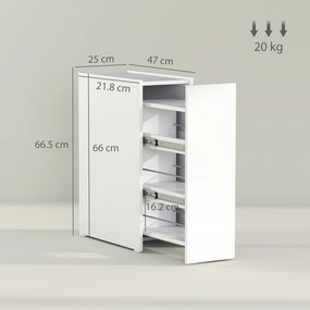 HOMCOM Dulap de Baie Economisitor din PAL Alb cu 3 Niveluri | Aosom Romania