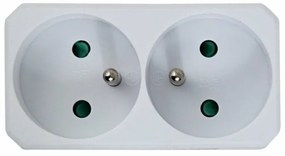 Adaptor dublu stecher Esperanza ELK305W forma dreptunghi Alb