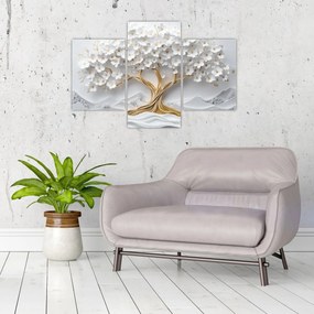Tablou – Arborele vieții 3D plin de flori (90x60 cm)