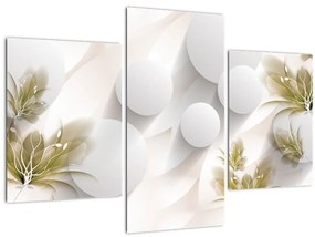 Tablou - 3D cercuri cu flori (90x60 cm)