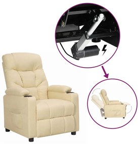 vidaXL Fotoliu cu ridicare, crem, material textil