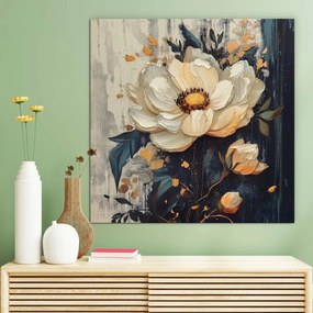 DUBLEZ | Tablou din lemn - Floare pictată