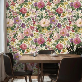Fototapet - Pictură florală cu model (147x102 cm)