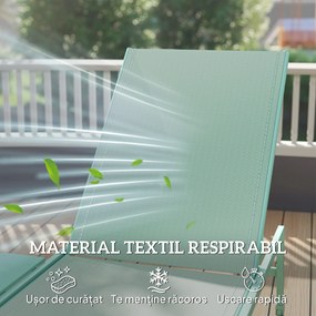 Outsunny Set 2 Șezlonguri cu Măsuță, Șezlonguri Grădină cu Spătar Reglabil. | Aosom Romania