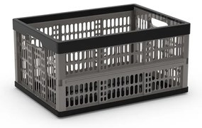 Cutie de depozitare gri din plastic 47,5x34,5x23,5 cm Folding Crate – KIS