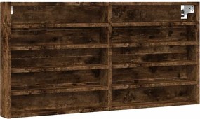 vidaXL Dulap cu vitrină, stejar fumuriu, 100x8,5x50 cm, lemn prelucrat