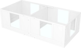 PawHut Cutie pentru căței, cu panouri clare, design în 2 compartimente, pentru câini mici | Aosom Romania