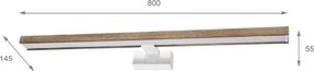 Brilagi-LED Iluminare pentru oglindă de baie WOODY MIRROR 3în1 LED/15W/230V 80 cm IP44 alb/stejar