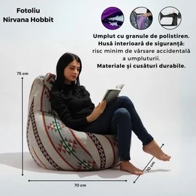 Fotoliu Nirvana Hobbit Pufrelax, Material Piele ecologica - Mozaic