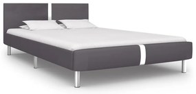 vidaXL Cadru de pat, gri, 140 x 200 cm, piele ecologică
