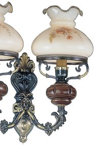 Aplica de perete design italian din alama cu lemn 624