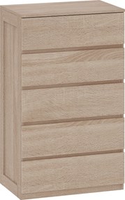 HOMCOM Comodă pentru Depozitare cu 5 Sertare, Comodă Înaltă, Comodă cu Ghidaje Metalice și Mânere Scanalate, Alb | Aosom Romania