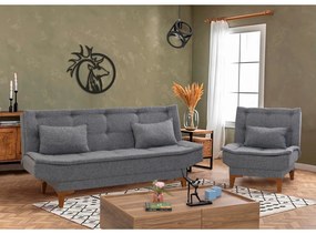 Set canapea fotoliu 3+1 Santic (gri închis). 1072704