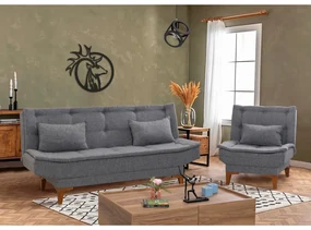 Set canapea fotoliu 3+1 Santic (gri închis). 1072704