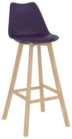 Scaune de bar, 2 buc., violet inchis, piele ecologica 2, dark purple