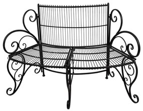 Banca de gradina, negru, din metal, aspect vintage