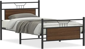 vidaXL Cadru de pat fără saltea Stejar maro 107x203 cm Lemn prelucrat