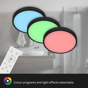 Plafonieră LED RGBW dimabilă Briloner 3709-015 LED/22W/230V negru + telecomandă