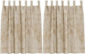 vidaXL Cortine din catifea cu perdele 2 pcs Crem 140 x 140 cm Catifea