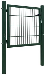 Poarta pentru gard 2D (simpla), verde, 106x130 cm Verde, 106 x 130 cm