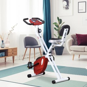 HOMCOM Bicicletă Pliabilă Soozier, 5 Pozitii Reglabile, 8 Nivele Rezistență Magnetică, 43x97x109 cm, Roşu | Aosom Romania