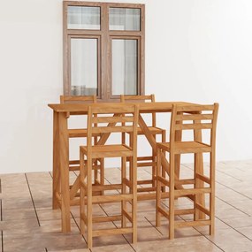 Set mobilier bar de exterior, 5 piese, lemn masiv de acacia 5