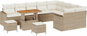 vidaXL Set de canapele pentru grădină 13 pcs Bej și crem poliratan