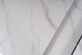 Masa extensibila Apollo Ceramica marmura alba/negru mat - L120-160 cm