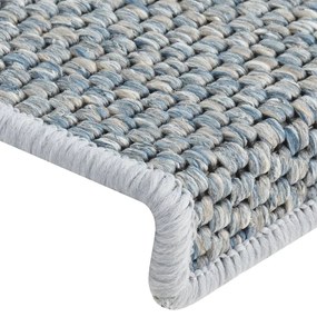 Covorase scari autoadezive, 15 buc. albastru 65x25 cm, sisal 15, Albastru, 65 x 25 cm