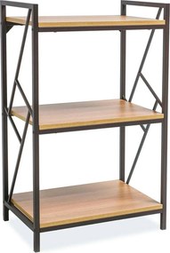 Etajera TABLO R3, stejar/maro inchis, PAL laminat/metal, 60x40x99 cm